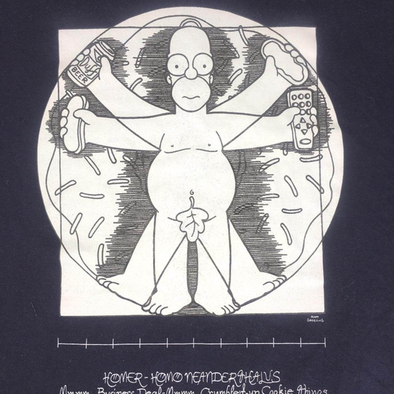 Homer Simpson Vitruvian Man T-shirt https://www.depop.com/products/joeyb_z-homer-simpson-vitruvian-man-t-shirt/