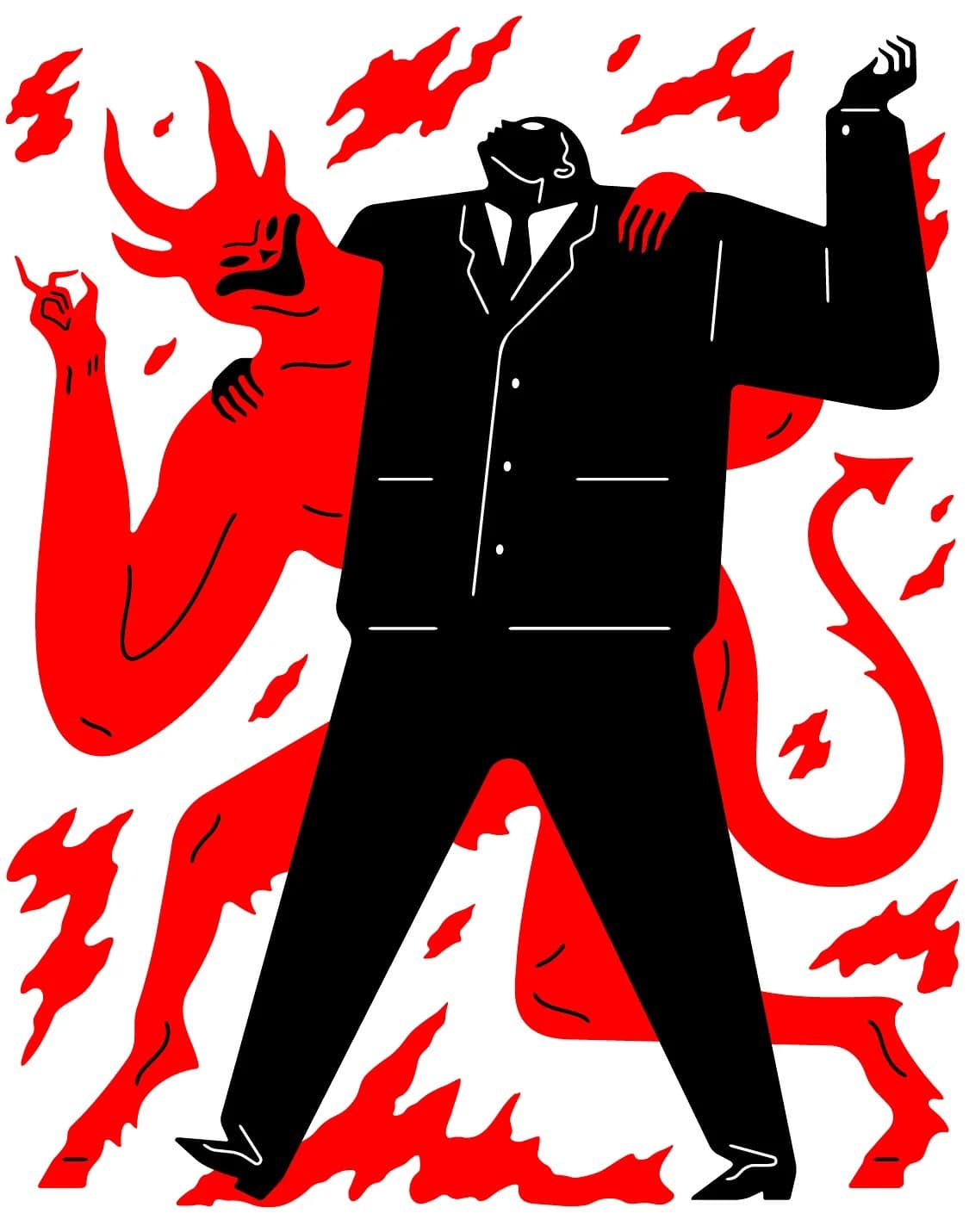 Deals with the Devil Aren’t What They Used to Be - Illustration by Cleon Peterson - https://www.newyorker.com/magazine/2024/08/12/devils-contract-the-history-of-the-faustian-bargain-ed-simon-book-review